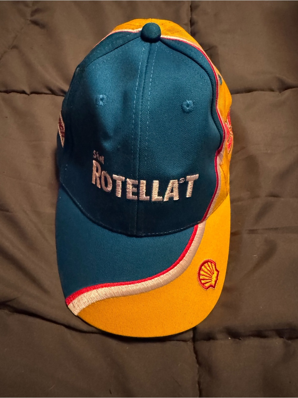 Blue and Yellow Racing Cap with Shell Logo